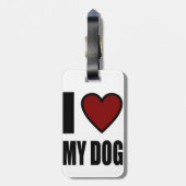 Étiquette À Bagage J'aime mon chien (Dos Vertical)