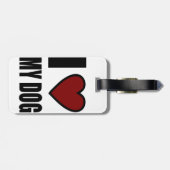 Étiquette À Bagage J'aime mon chien (Dos horizontal)