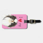 Étiquette À Bagage J'aime mon chinois japonais (Devant horizontal)