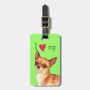 Étiquette À Bagage J'aime mon chiwawa