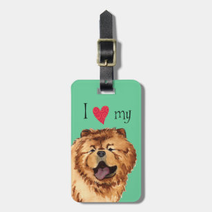 Étiquette À Bagage J'aime mon Chow Chow