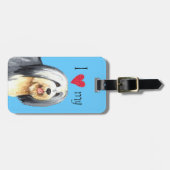 Étiquette À Bagage J'aime mon collie barrée (Devant horizontal)