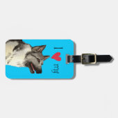 Étiquette À Bagage J'aime mon Elkhound norvégien (Devant horizontal)