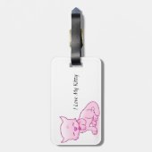 Étiquette À Bagage J'aime mon étiquette de bagage de Kitty avec le (Dos Vertical)