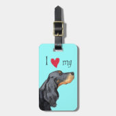 Étiquette À Bagage J'aime mon Gordon Setter (Devant Vertical)