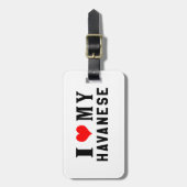 Étiquette À Bagage J'aime mon Havanese (Devant Vertical)