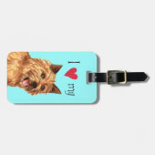Étiquette À Bagage J'aime mon Norwich Terrier (Devant horizontal)