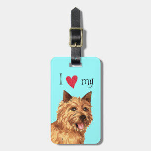 Étiquette À Bagage J'aime mon Norwich Terrier