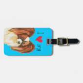 Étiquette À Bagage J'aime mon papillon (Devant horizontal)