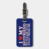 Étiquette À Bagage J'Aime Mon Petit Ami La Saint-Valentin. (Devant Vertical)