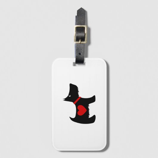 Étiquette À Bagage J'aime mon Scottie (Devant Vertical)