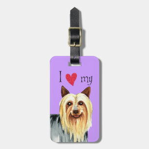 Étiquette À Bagage J'aime mon Silky Terrier