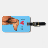 Étiquette À Bagage J'aime mon teckel à cheveux longs (Devant horizontal)