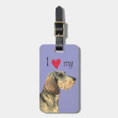 Étiquette À Bagage J'aime mon teckel à poils durs (Devant Vertical)