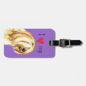 Étiquette À Bagage J'aime mon Terrier tibétain (Devant horizontal)