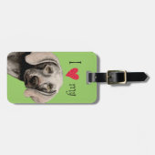 Étiquette À Bagage J'aime mon Weimaraner (Devant horizontal)