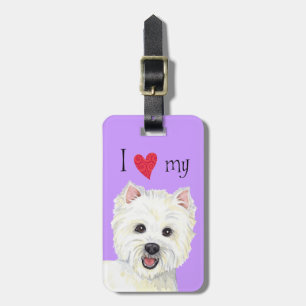 Étiquette À Bagage J'aime mon Westie