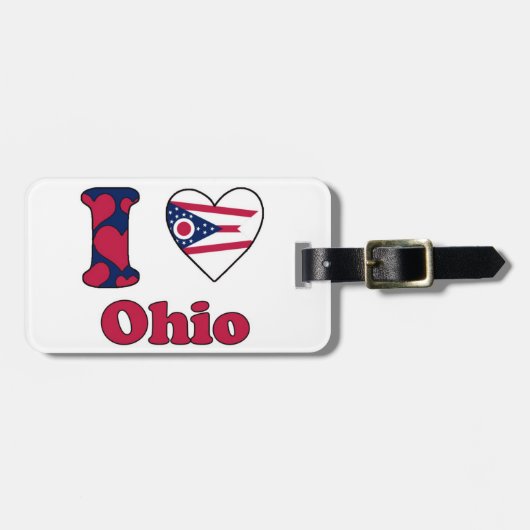 Étiquette À Bagage J'aime Ohio (Devant horizontal)