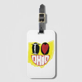 Étiquette À Bagage J'Aime Ohio Sourire Un Visage Heureux (Devant Vertical)