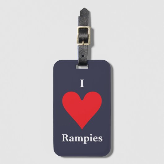 Étiquette À Bagage J'aime Rampies (Devant Vertical)