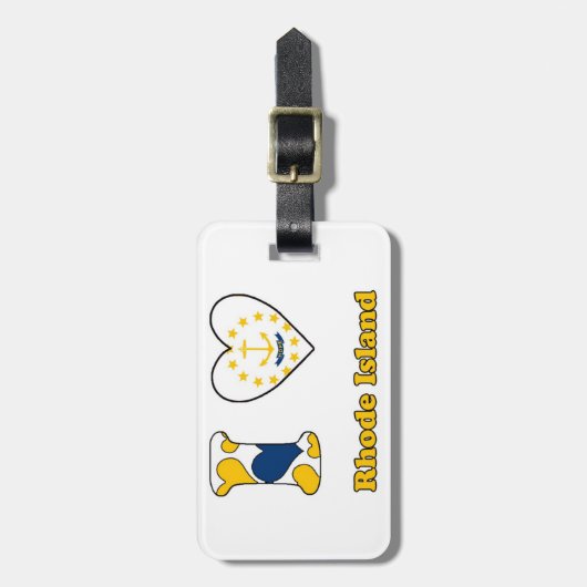 Étiquette À Bagage J'aime Rhode Island (Devant Vertical)