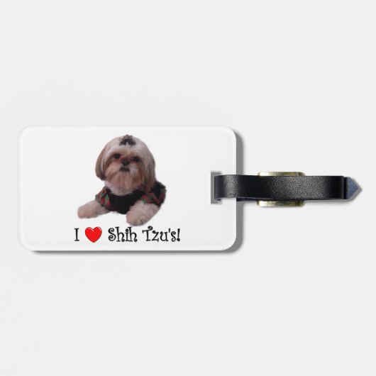 Étiquette À Bagage J'aime Shih Tzu (Dos horizontal)