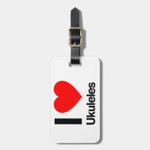 Étiquette À Bagage j'aime ukuleles (Devant Vertical)