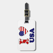 Étiquette À Bagage J'aime USA (Devant Vertical)