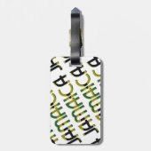 Étiquette À Bagage Jamaïque Drapeau couleurs Motif de typographie (Dos Vertical)