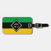 Étiquette À Bagage Jamaïque Green Black & Gold Jamaican Initial (Devant horizontal)
