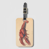 Étiquette À Bagage James Sowerby Homard serbé (Devant Vertical)