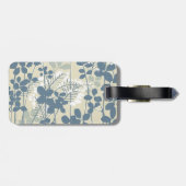 Étiquette À Bagage Japanese Asian Blue Leaf Flower (Dos horizontal)