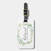 Étiquette À Bagage Jardin botanique Feuille Mariage de verdure (Devant Vertical)