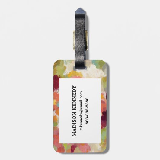 Étiquette À Bagage Jardin de corail et vert (Dos Vertical)