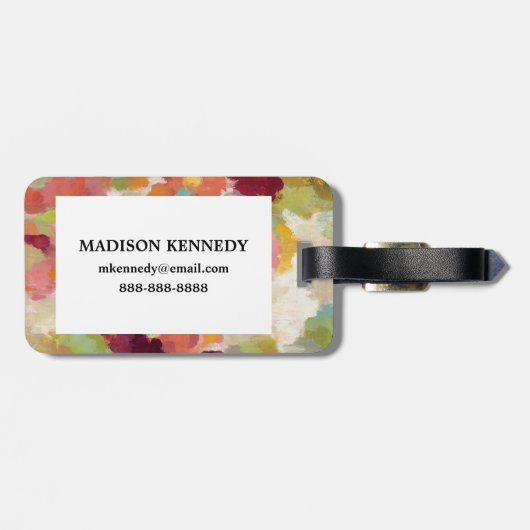 Étiquette À Bagage Jardin de corail et vert (Dos horizontal)