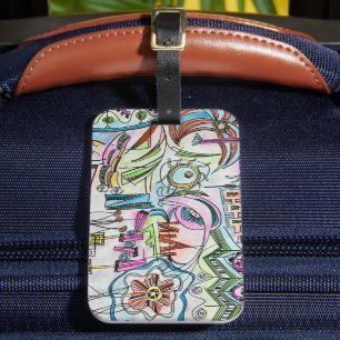 Étiquette À Bagage Jardin de Fées - Art aquarelle fantaisiste