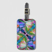 Étiquette À Bagage Jardin de Fleur sauvage de libellules Abstrait Flo (Devant Vertical)