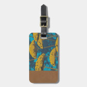 Étiquette À Bagage Jardin de Golden Yarrow avec Arrière - plan bleu (Devant Vertical)