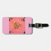 Étiquette À Bagage Jardin de printemps mignon de l'abeille et rose fl (Devant horizontal)