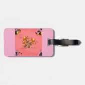 Étiquette À Bagage Jardin de printemps mignon de l'abeille et rose fl (Dos horizontal)