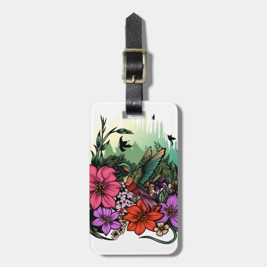 Étiquette À Bagage Jardin des colibris (Devant Vertical)