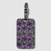 Étiquette À Bagage Jardin des Feuilles d'argent de l'élégante Rose vi (Devant Vertical)