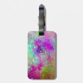 Étiquette À Bagage JARDIN DES OMBRES PERDUES - Rose violet Aqua Blue (Dos Vertical)