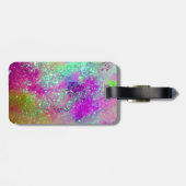 Étiquette À Bagage JARDIN DES OMBRES PERDUES - Rose violet Aqua Blue (Dos horizontal)