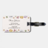 Étiquette À Bagage Jardin Fleur sauvage de nom personnalisé (Dos horizontal)