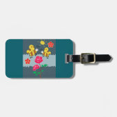 Étiquette À Bagage Jardin Floral Rose et abeilles (Devant horizontal)