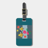 Étiquette À Bagage Jardin Floral Rose et abeilles (Devant Vertical)