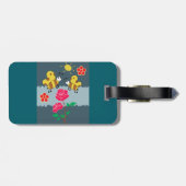 Étiquette À Bagage Jardin Floral Rose et abeilles (Dos horizontal)