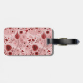 Étiquette À Bagage Jardin lunaire en rouge (Dos horizontal)