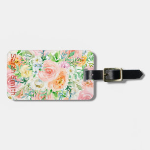 Étiquette À Bagage Jardin romantique Pastel